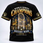 Milwaukee Brewers History Made Skyline World Series Champions 2026 3D T-Shirt
