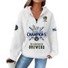 Personalized Brewers NLCS 2026 Champions Quarter Zip Waffle Hoodie (2)