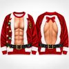 Santa Muscle Illusion Christmas Light Naughty Ugly Christmas Sweater2