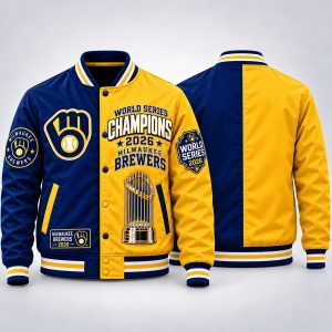 2026 Brewers World Series Champions Split Navy Gold Jacket (1)