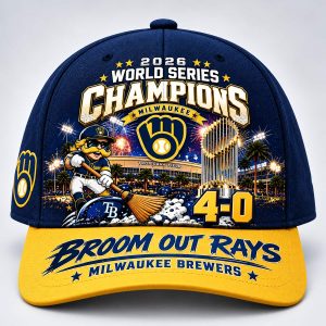 Brewers World Series 2026 Champions Broom Out Rays Hat